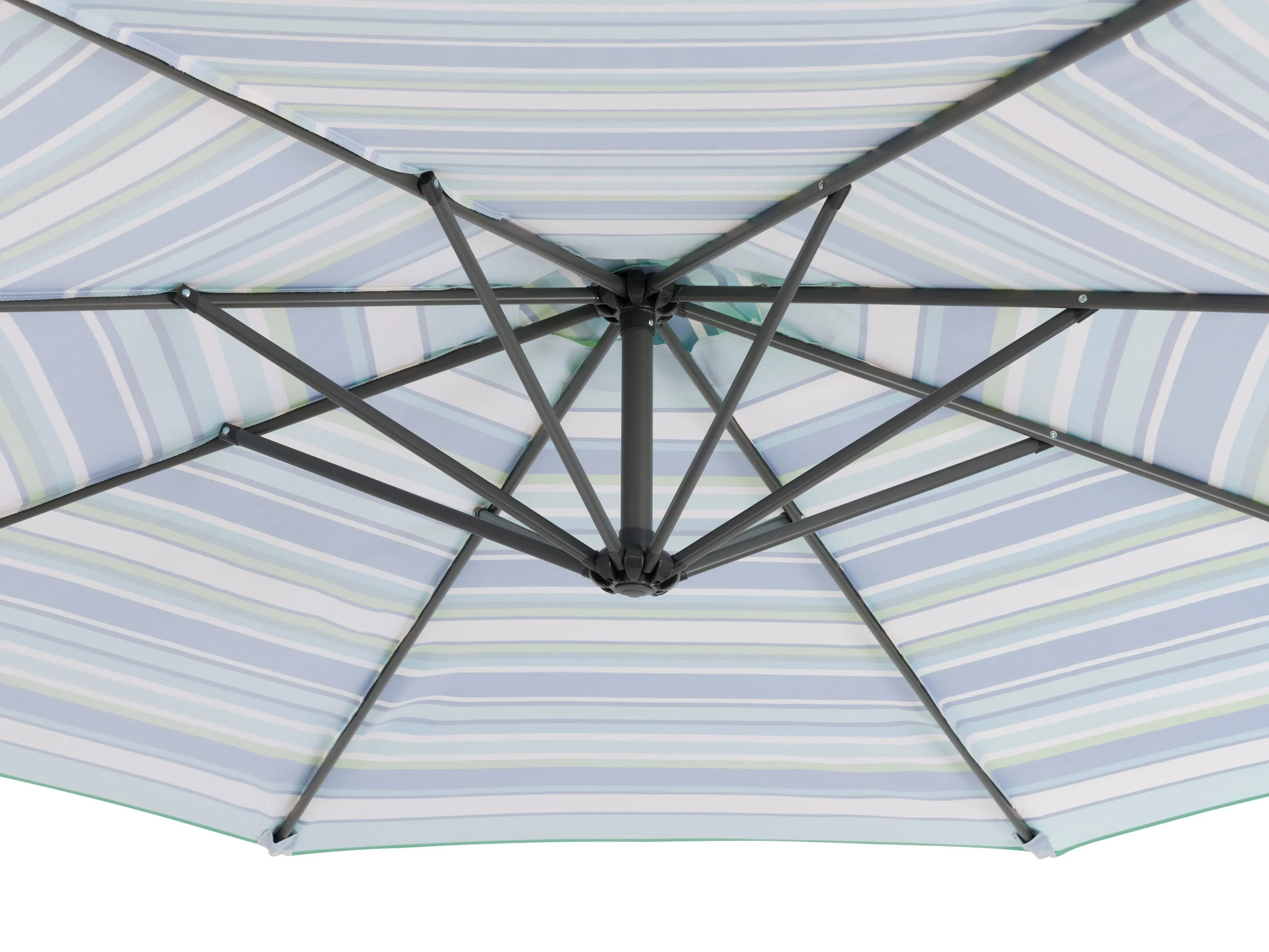 10ft Striped Offset Umbrella - Blue And Green