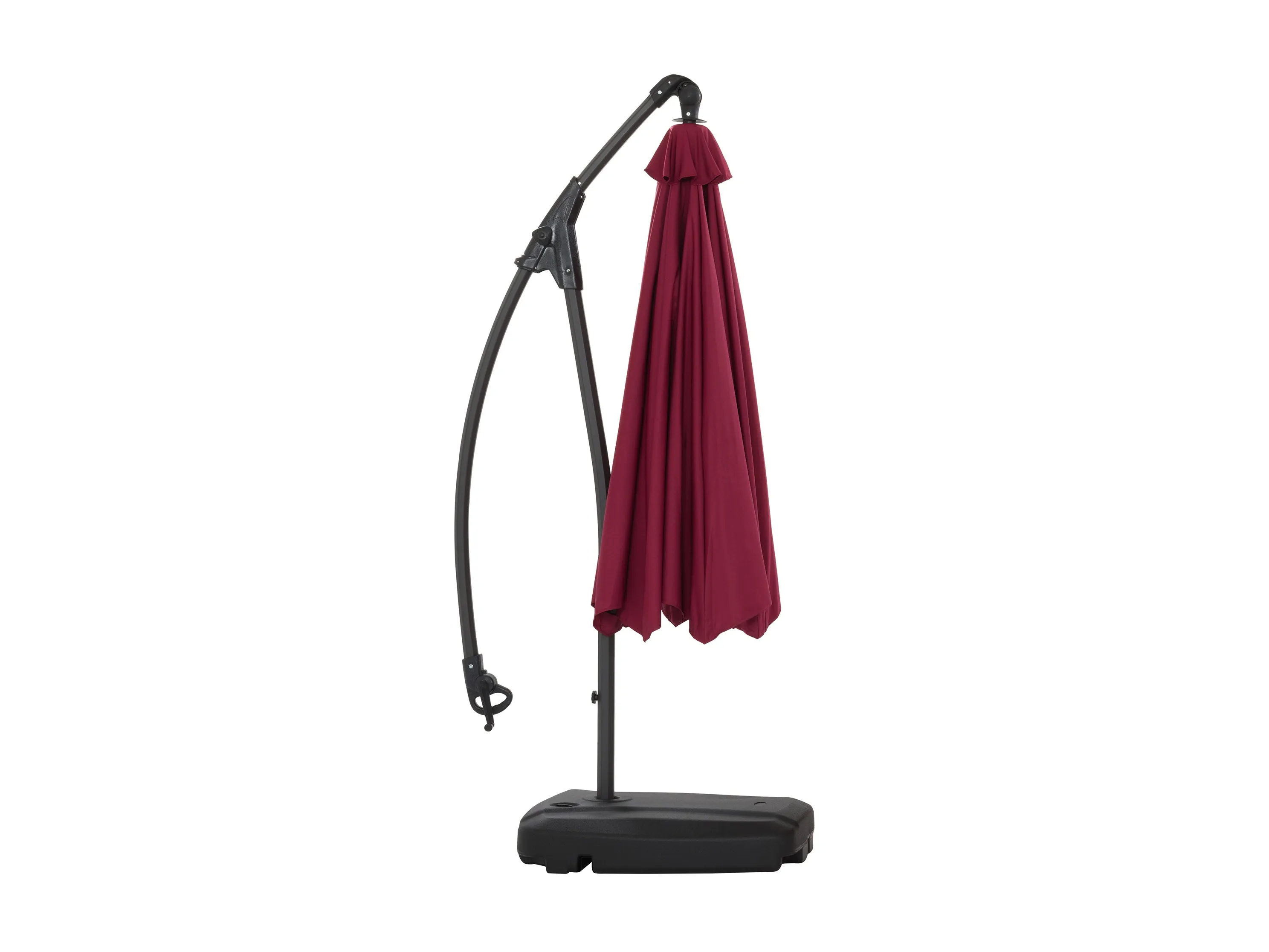 10ft Wine Red Cantilever Umbrella with Base