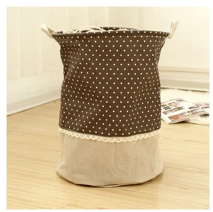 2017 New Zakka Linen Waterproof Laundry Storage Basket Folding Eco-friendly Sundries Clothes Toy Organization Box For Home Decor