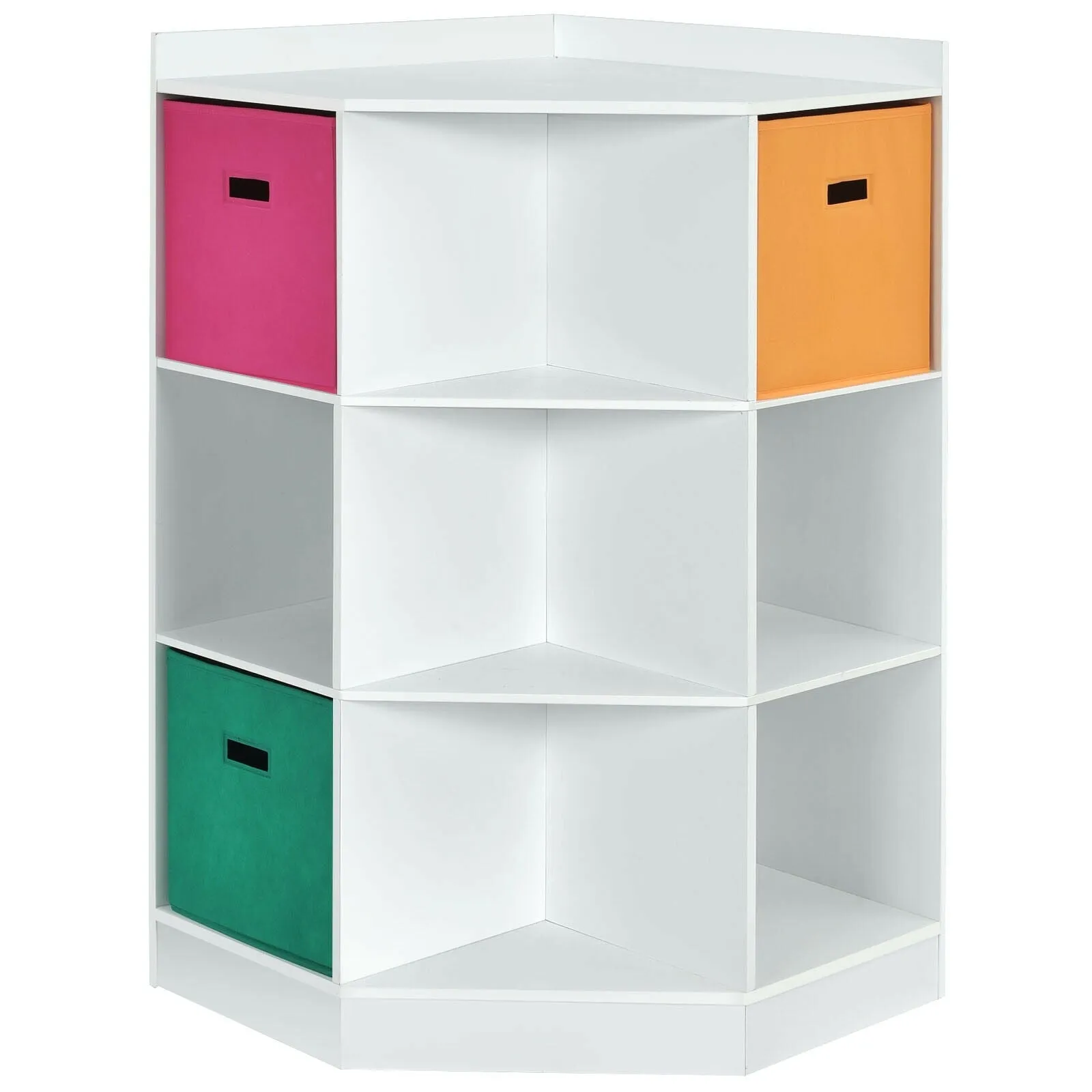 3-Tier Corner Cabinet - White