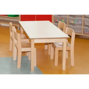 46cm Magnolia  Rectangle Table & 4 26cm Beech Chairs