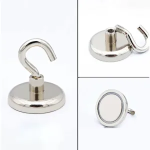 5Pcs Strong Magnetic Hooks Heavy Duty Magnet Holder Wall Hanging Hanger Magnetic Base Home Storage Organization