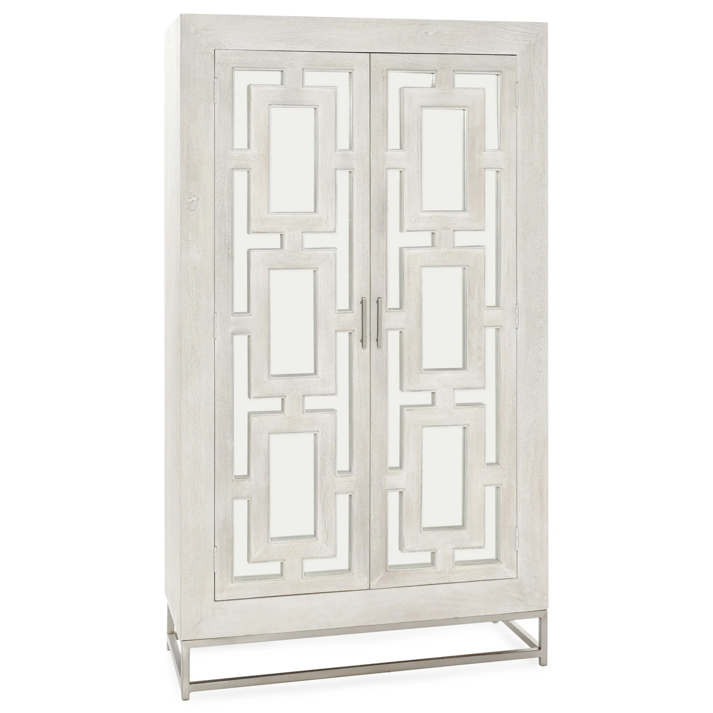 Adina Tall Cabinet, White Washed