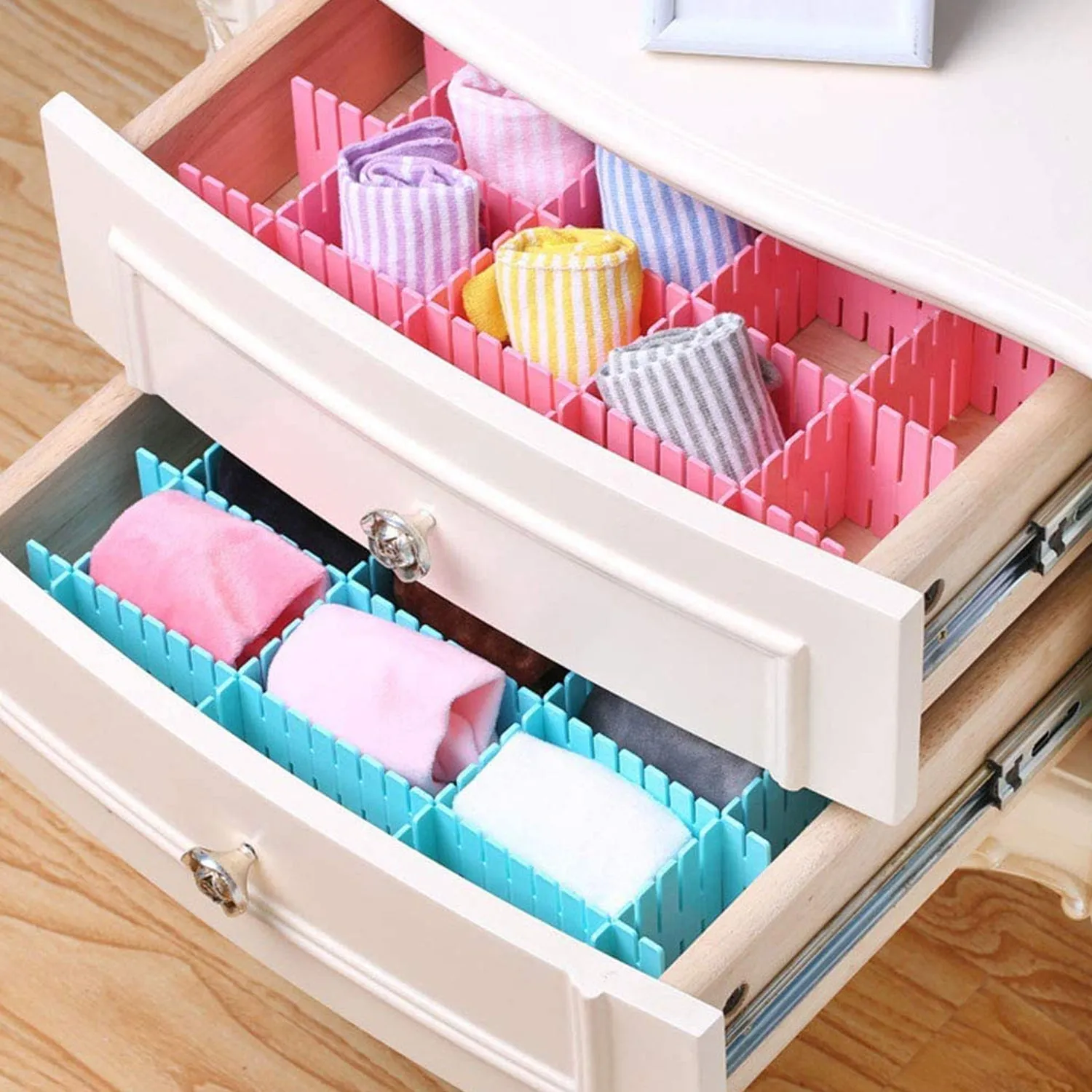 Adjustable Drawer Dividers (4 Pc Set): Organize Cabinets & Closets