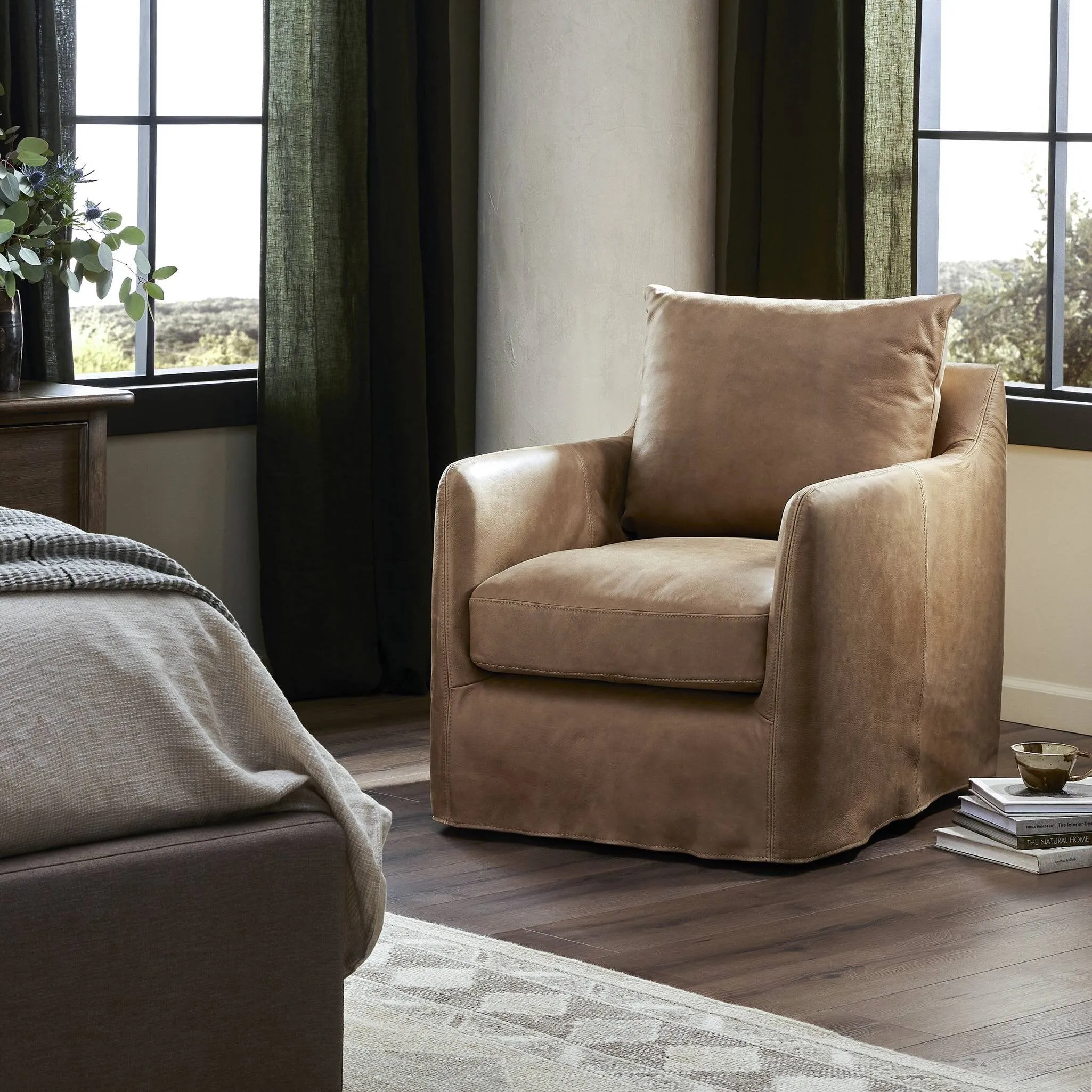 Banks Slipcover Swivel Chair