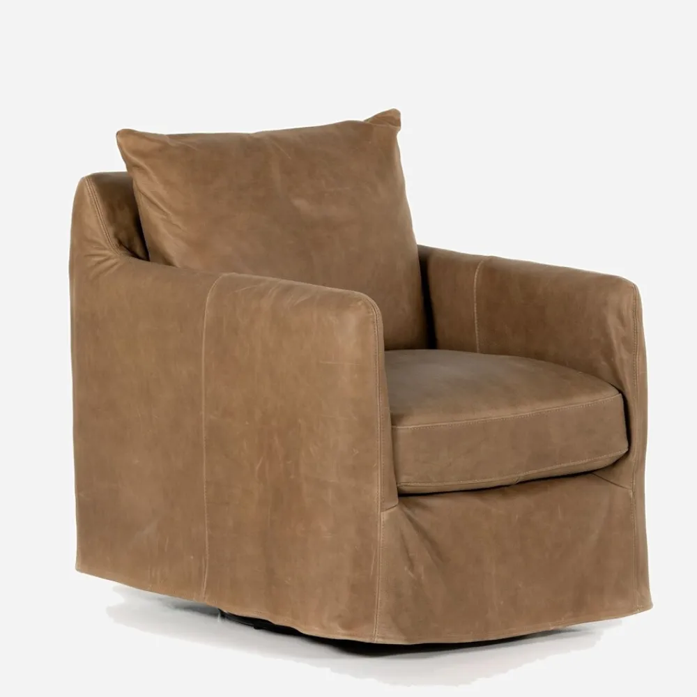 Banks Slipcover Swivel Chair