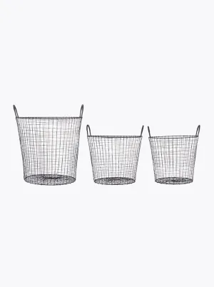 BASKETS WIRE (SET OF 3) | BLACK