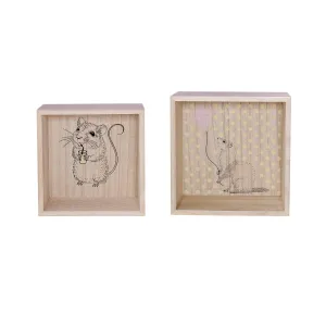 Bloomingville Set of 2 Nude with Print Inside Display Boxes