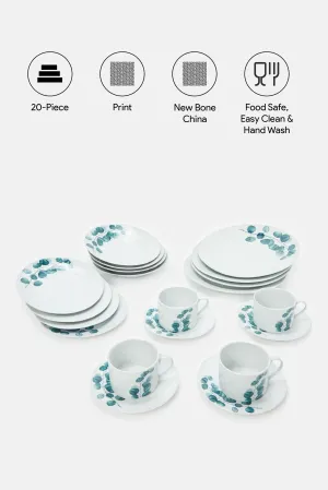 Blue Floral Design Dinner Set (20 Piece)