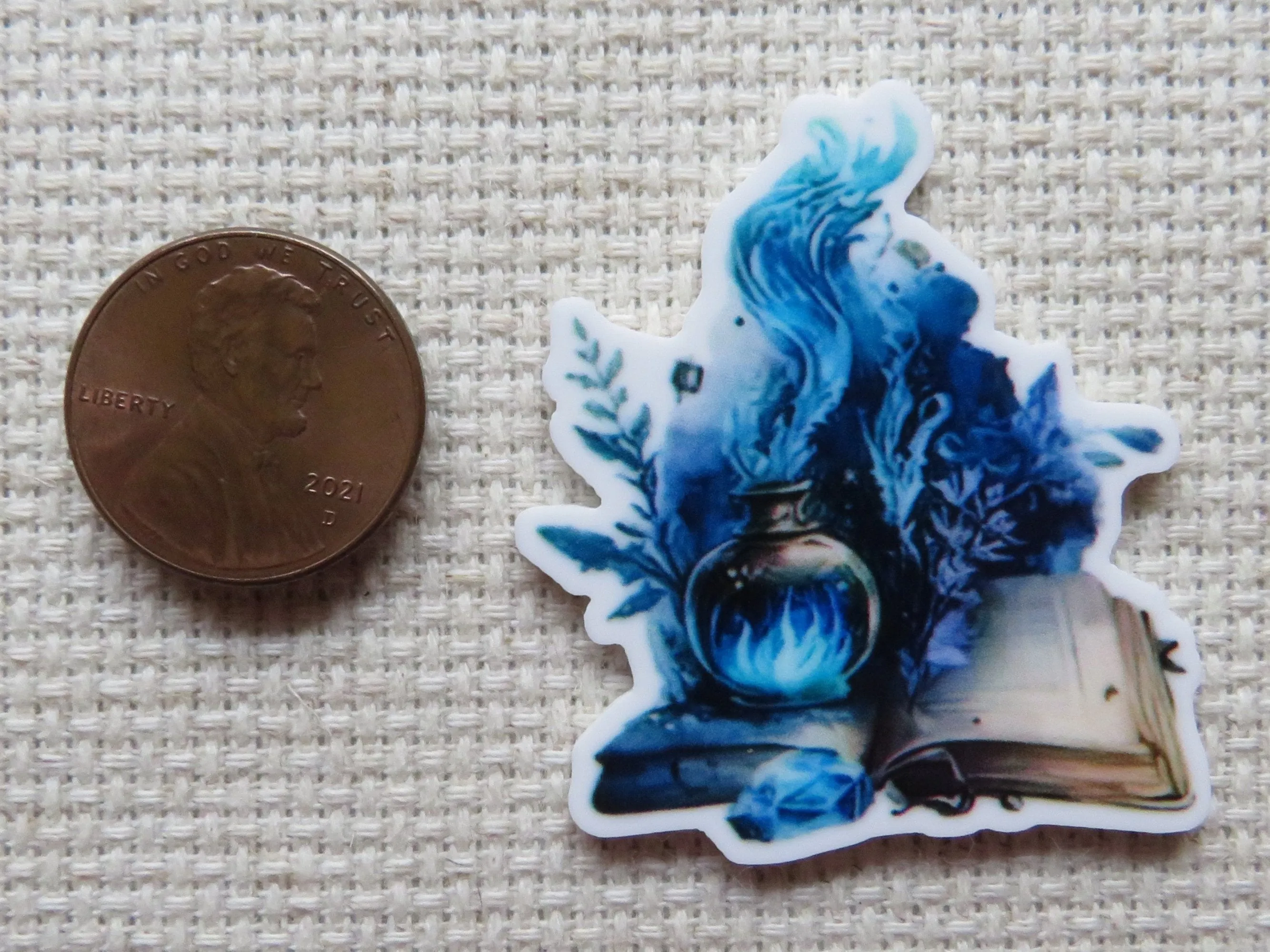 Blue Spell Book Needle Minder, Cover Minder, Magnet