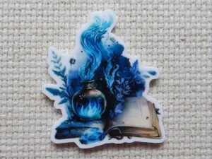 Blue Spell Book Needle Minder, Cover Minder, Magnet