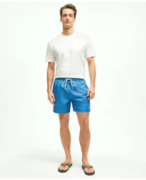 Brooks Brothers Men's 5" Stretch Montauk Swim Trunks Blue