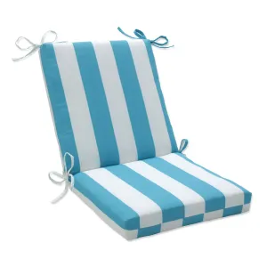 Cabana Stripe Turquoise Squared Corners Chair Cushion