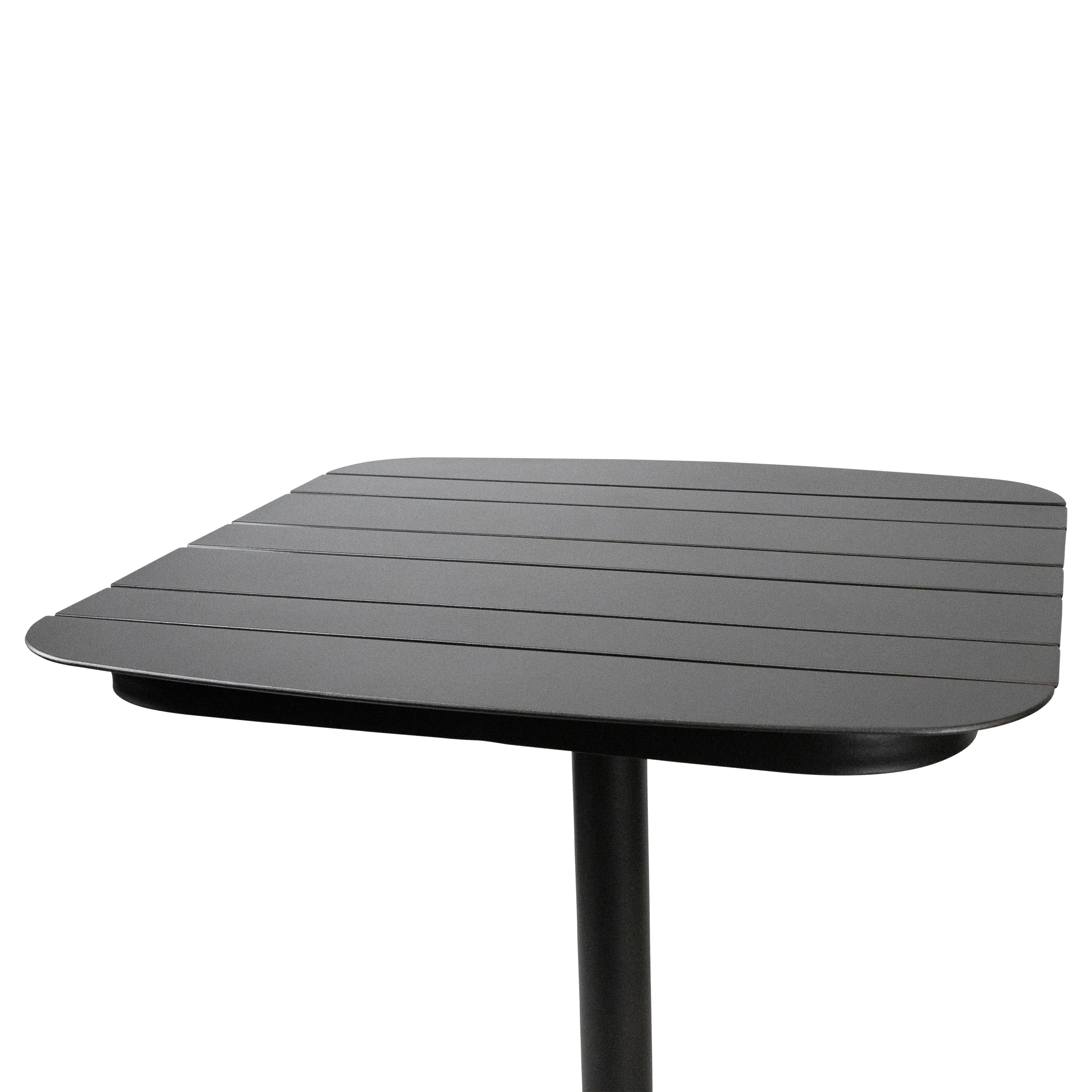 Cafe Collection Square Dining Table in Aluminium and Steel Base in Gunmetal