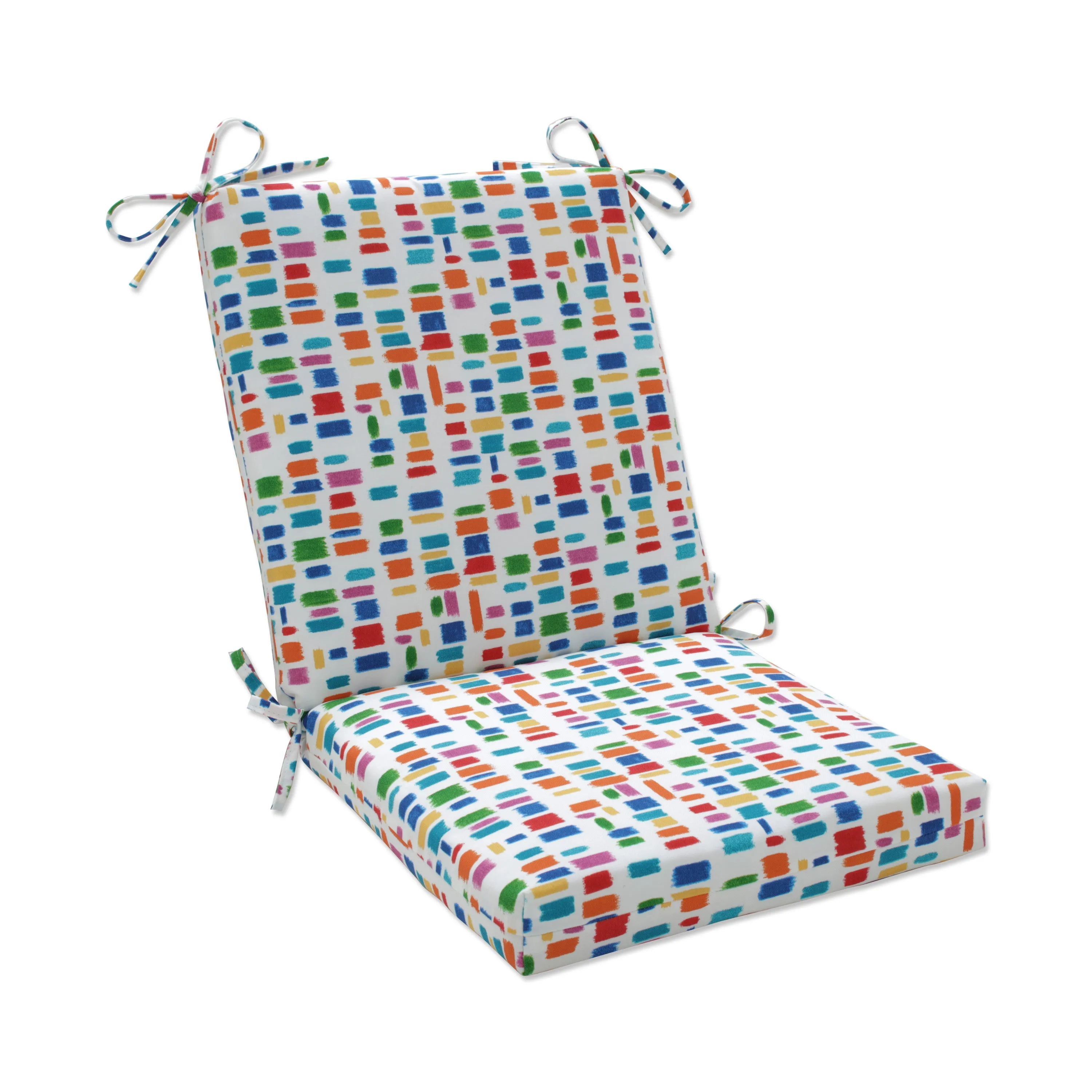 Color Tabs Primaries Blue Squared Corners Chair Cushion