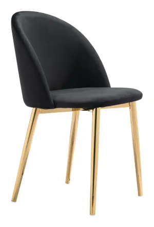 Cozy Dining Chair (Set of 2) Black & Gold