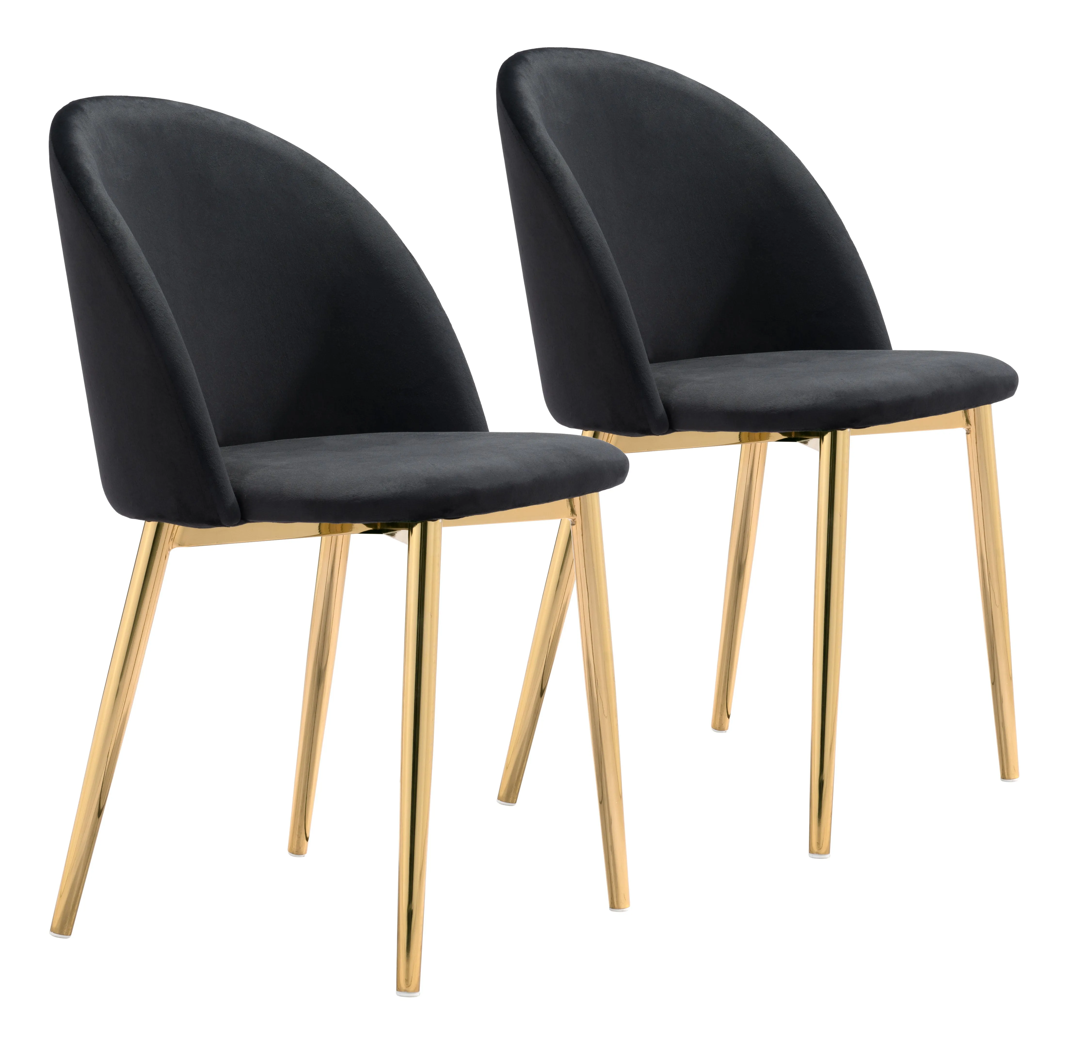 Cozy Dining Chair (Set of 2) Black & Gold