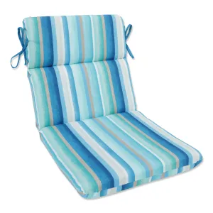 Dina Seaside Blue Rounded Corners Chair Cushion