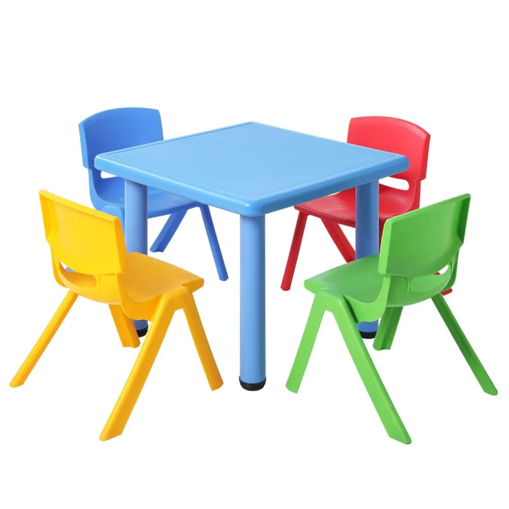 Durable Kids Table and Chairs Set, Adjustable, Safety Certified, Keezi