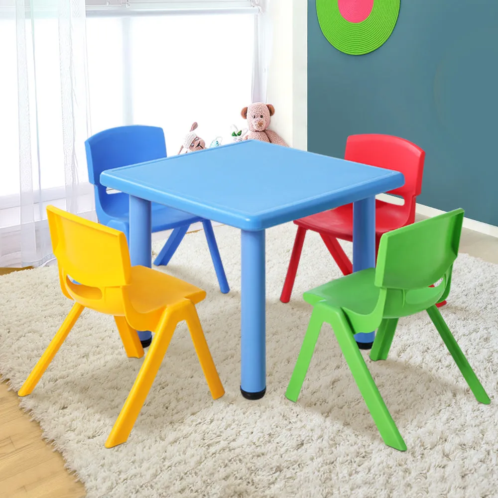 Durable Kids Table and Chairs Set, Adjustable, Safety Certified, Keezi