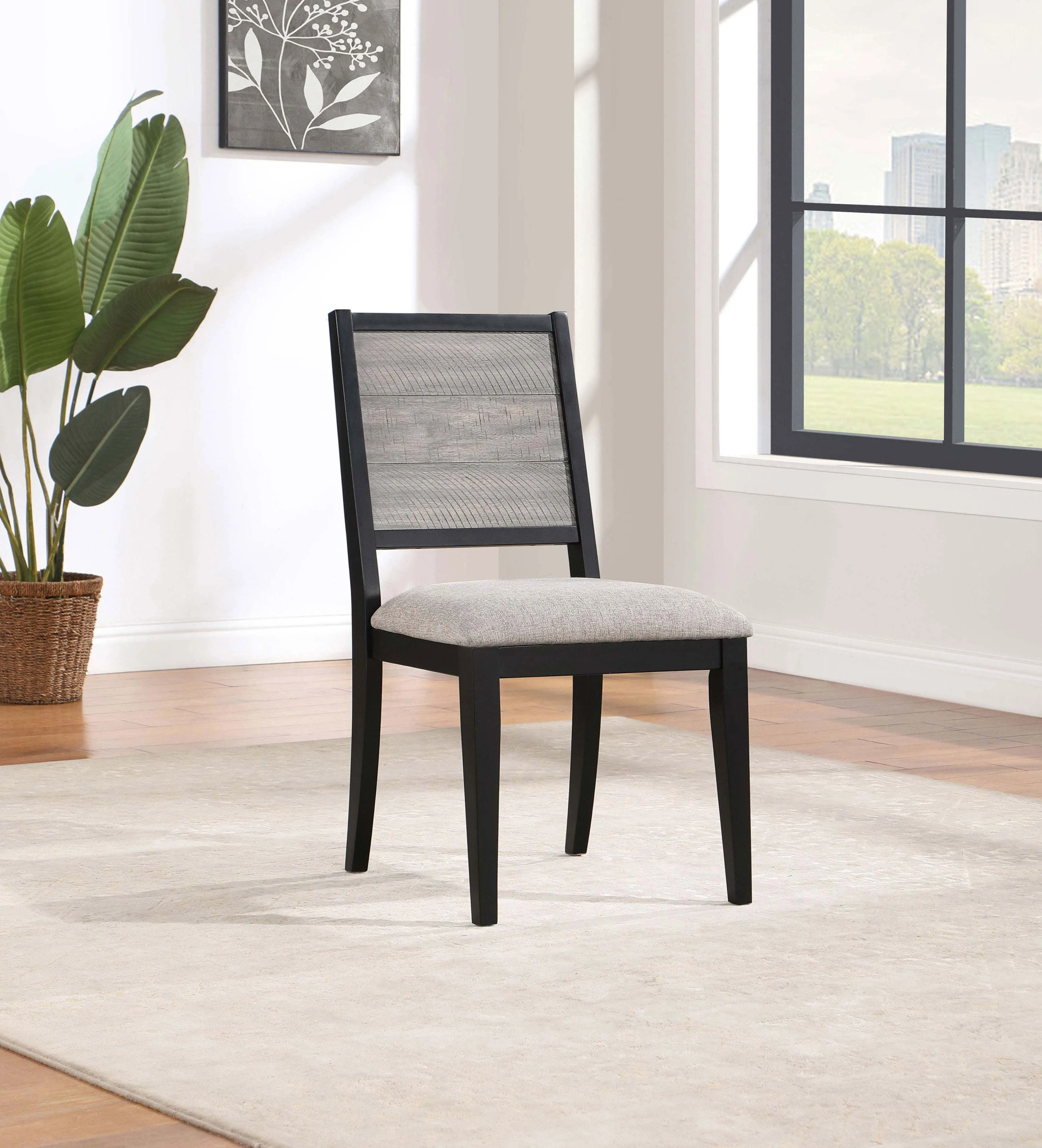 Elodie Dining Chairs with Upholstered Padded Seat (2pc)