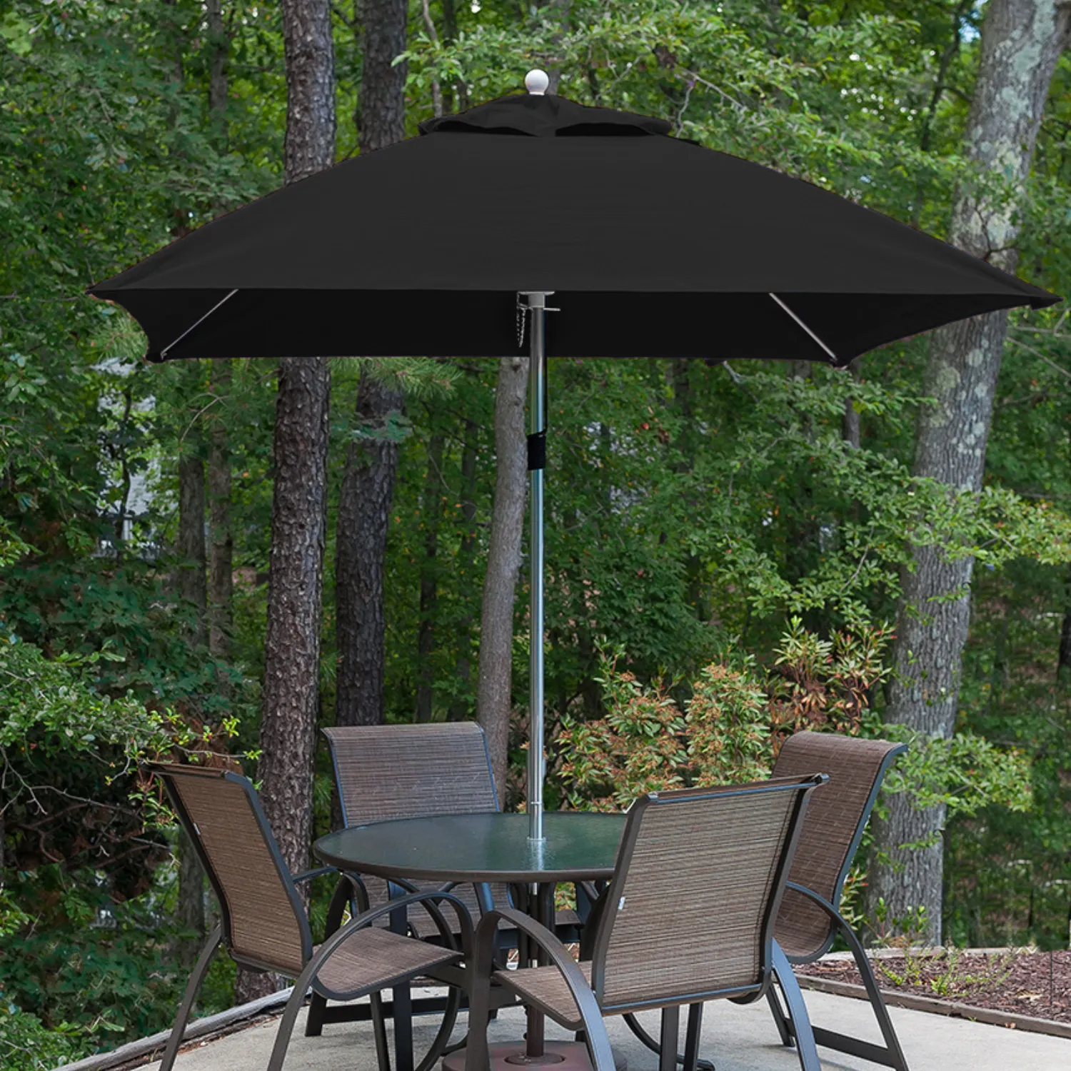 Fiberglass 7.5' Square Auto-Tilt Market Umbrella