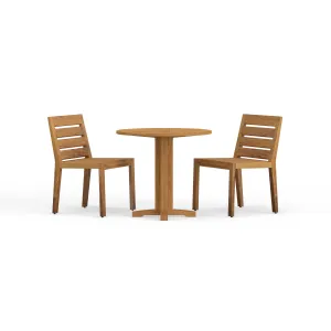 Freeport Pedestal 3-Piece All-Teak Dining Set