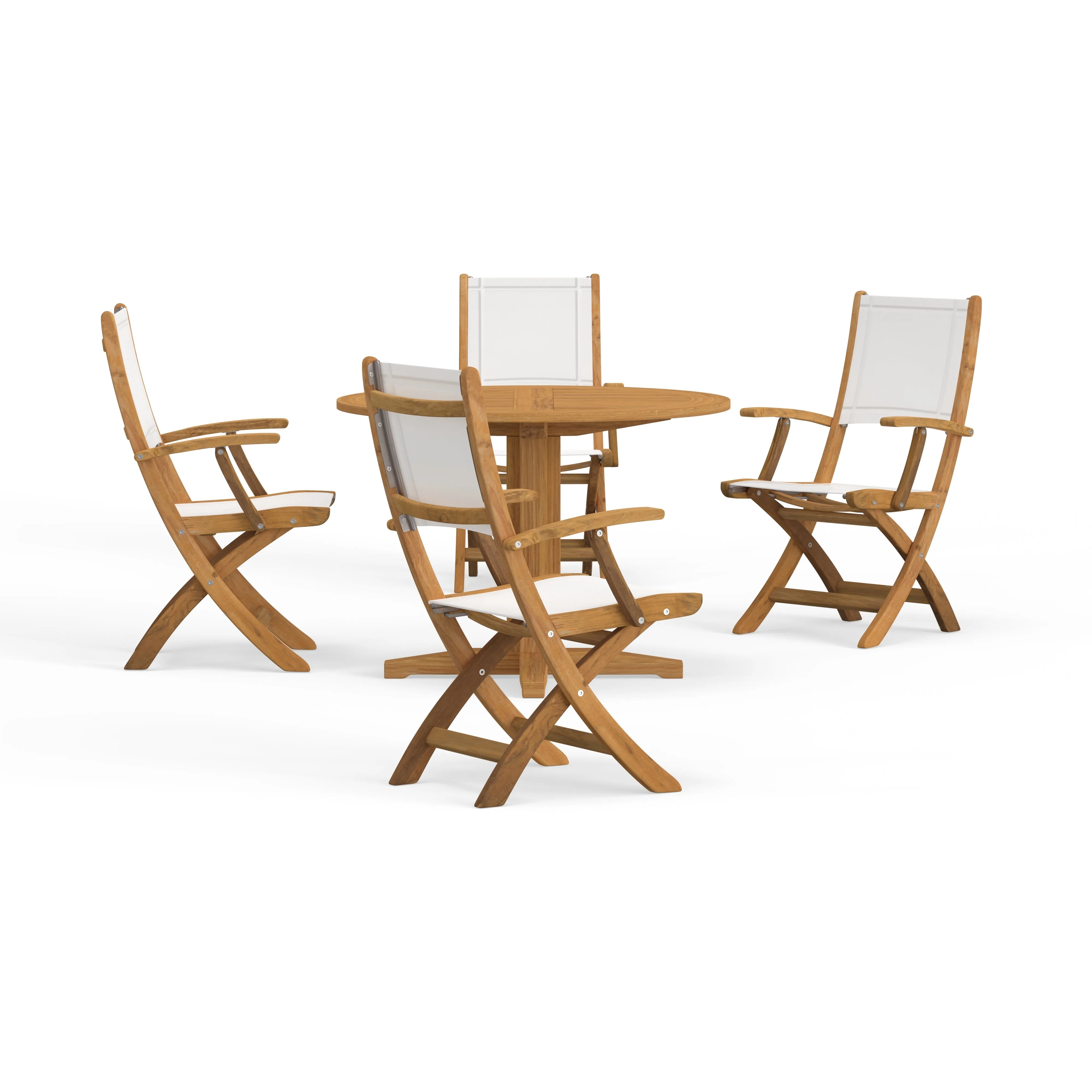 Freeport Pedestal 5-Piece Folding-Chair Dining Set