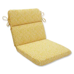 Herringbone Egg Yolk Rounded Corners Chair Cushion