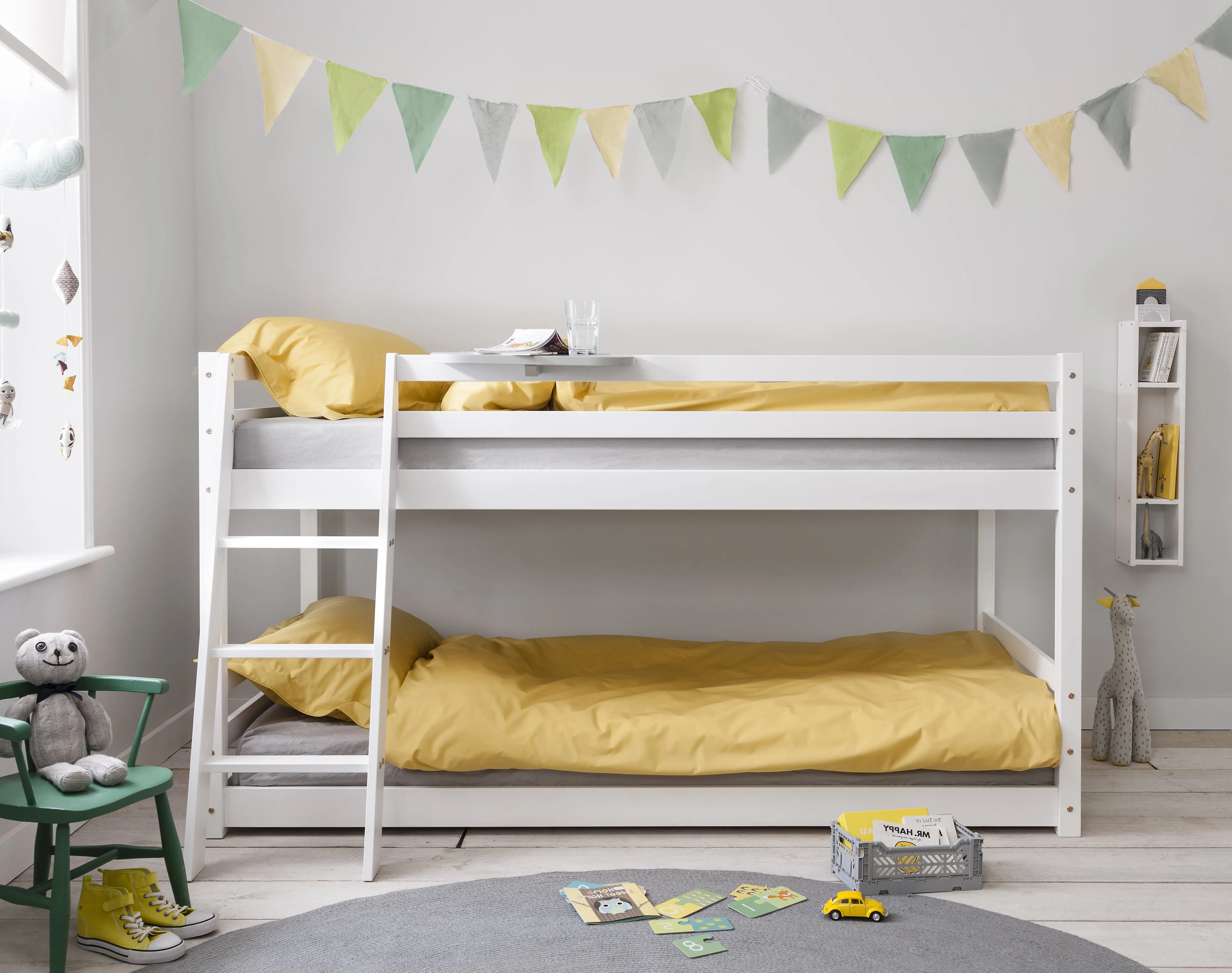 Hilda Cabin Bed with Bunk Underbed and Play Area in Classic White