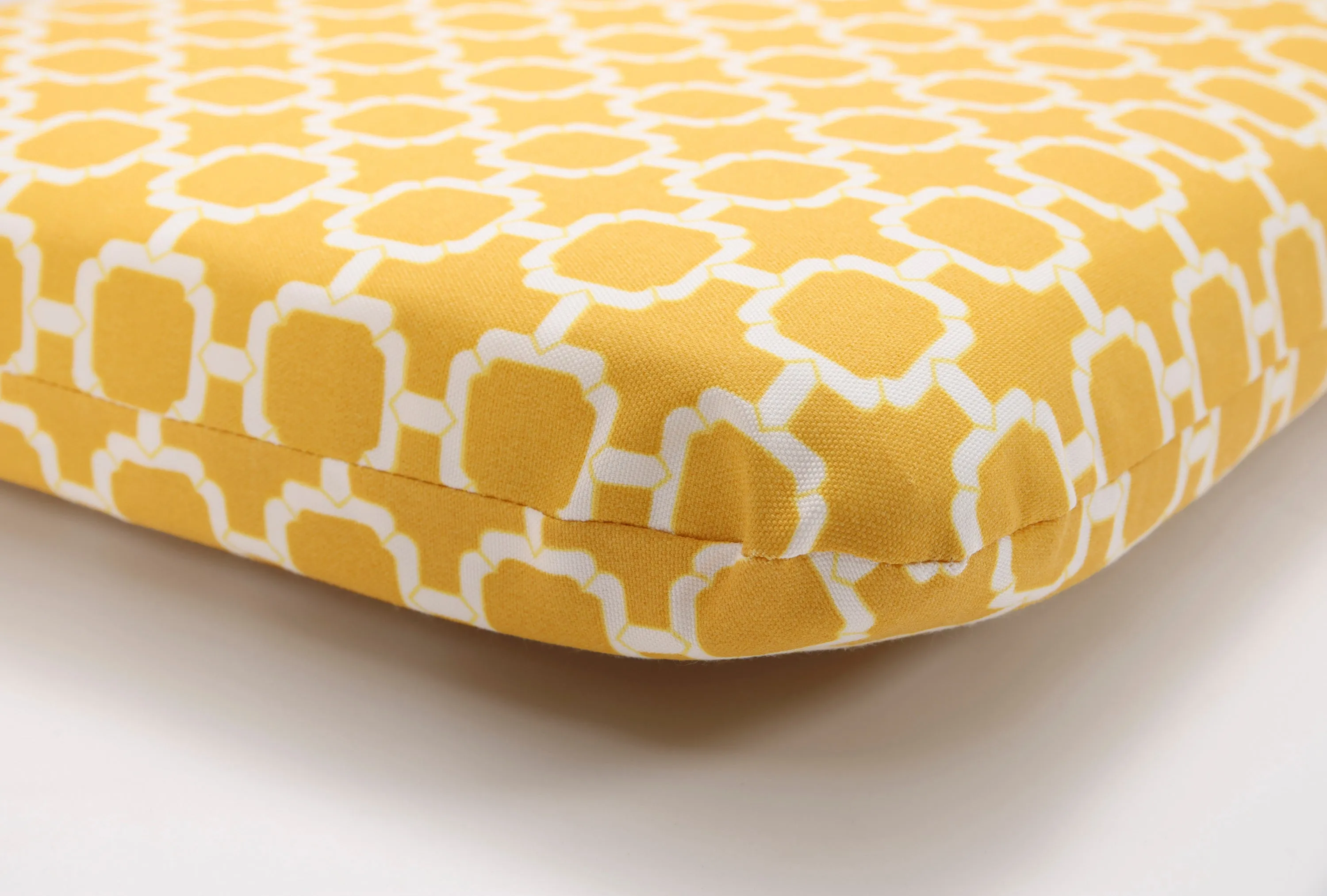 Hockley Yellow Rounded Corners Chair Cushion