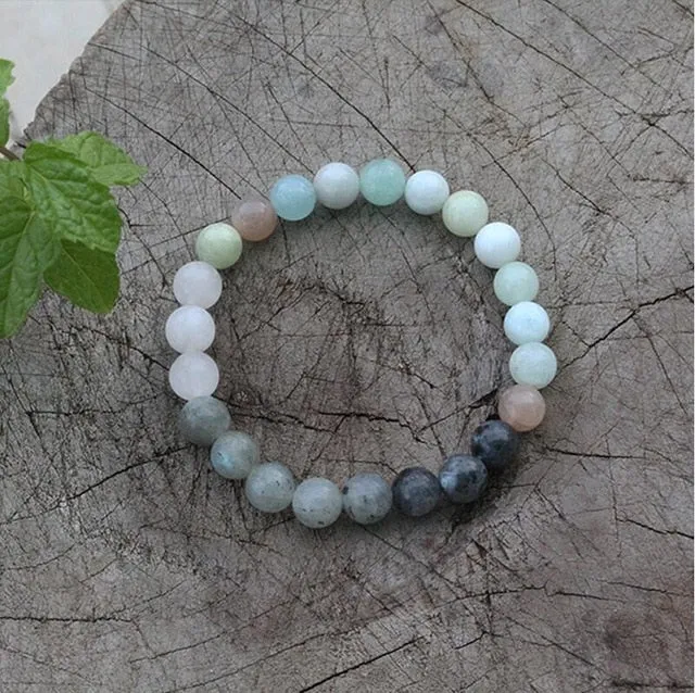 Labradorite, Aquamarine & Rose Quartz Bracelet/Necklace