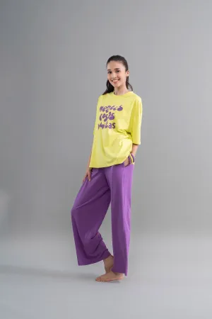 Lime Purple Cotton Lounge Set