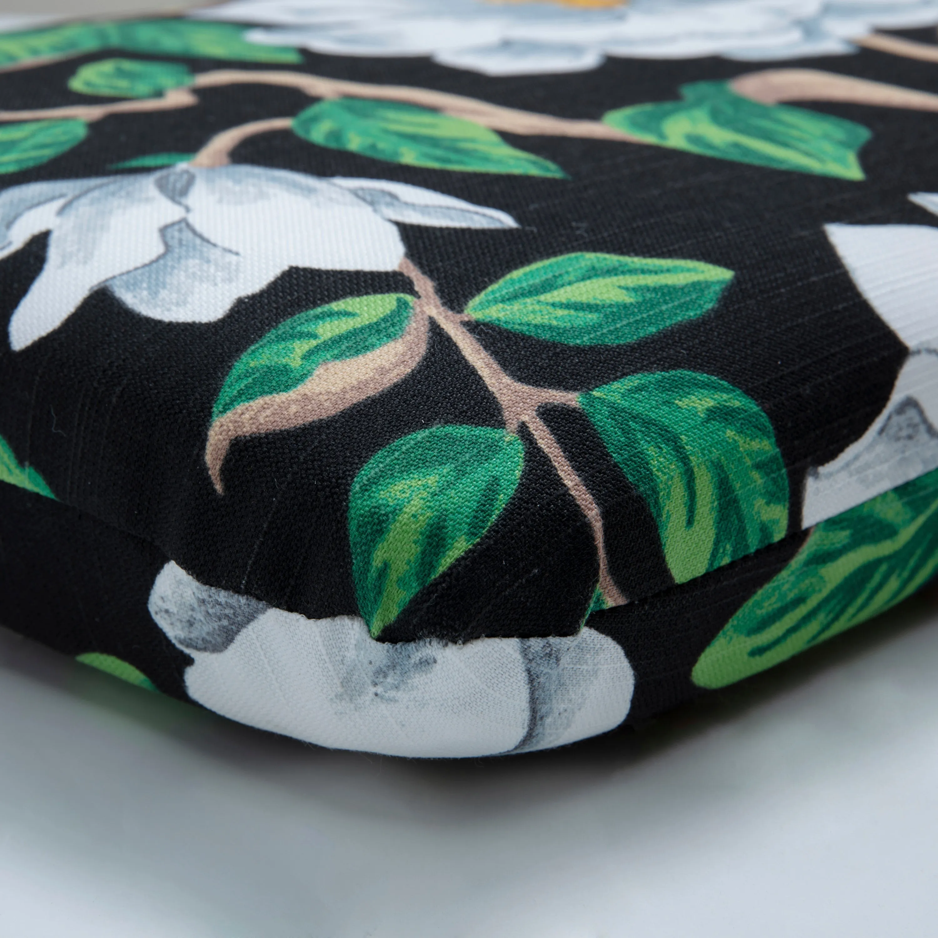 Magnolia Black Rounded Corners Chair Cushion