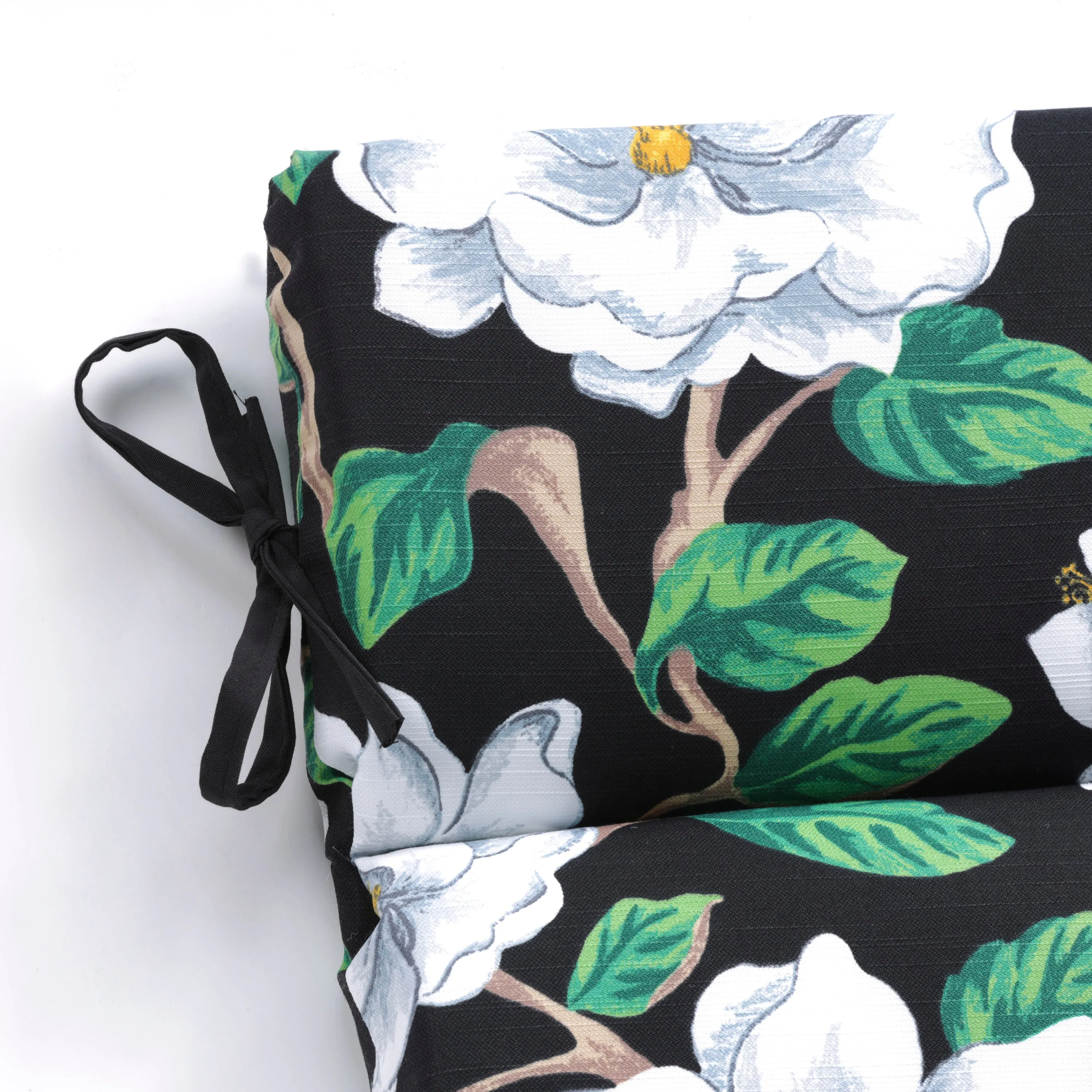 Magnolia Black Rounded Corners Chair Cushion