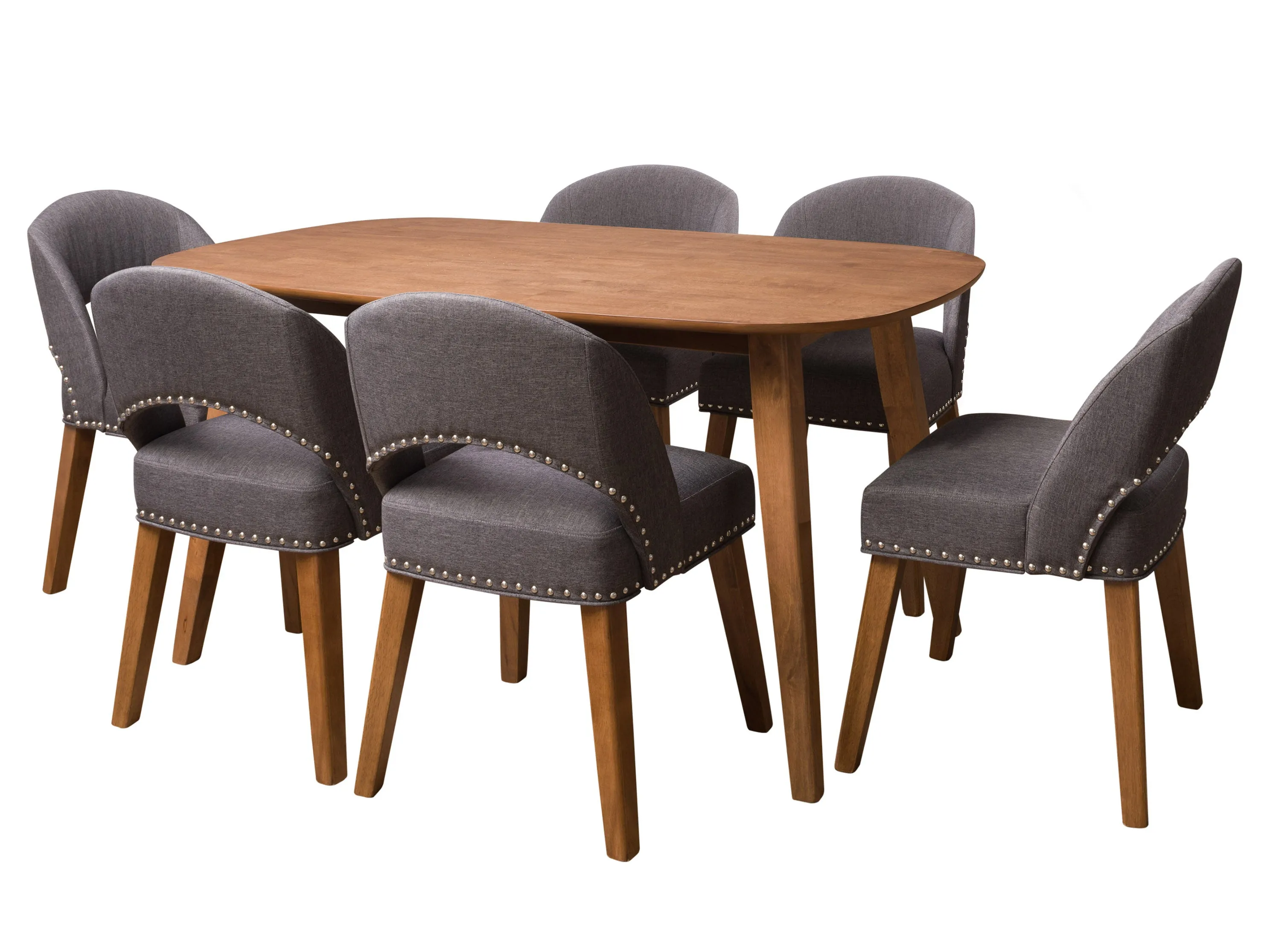 Mid Century Modern Dining Set, 7pc