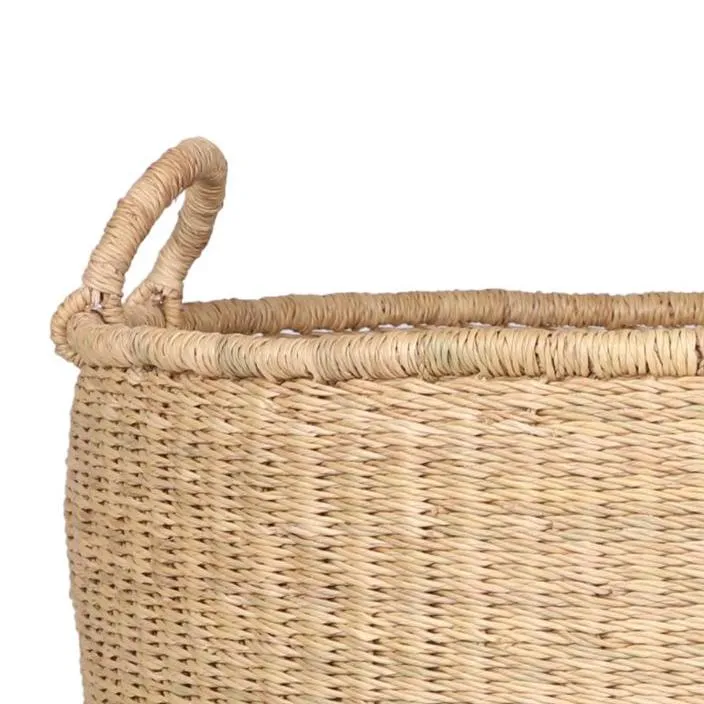 Natural Floor Storage Basket with Handles - Two Size Options