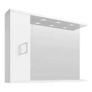 Nuie Mayford Wall Hung 1050mm Mirror Cabinet in Gloss White