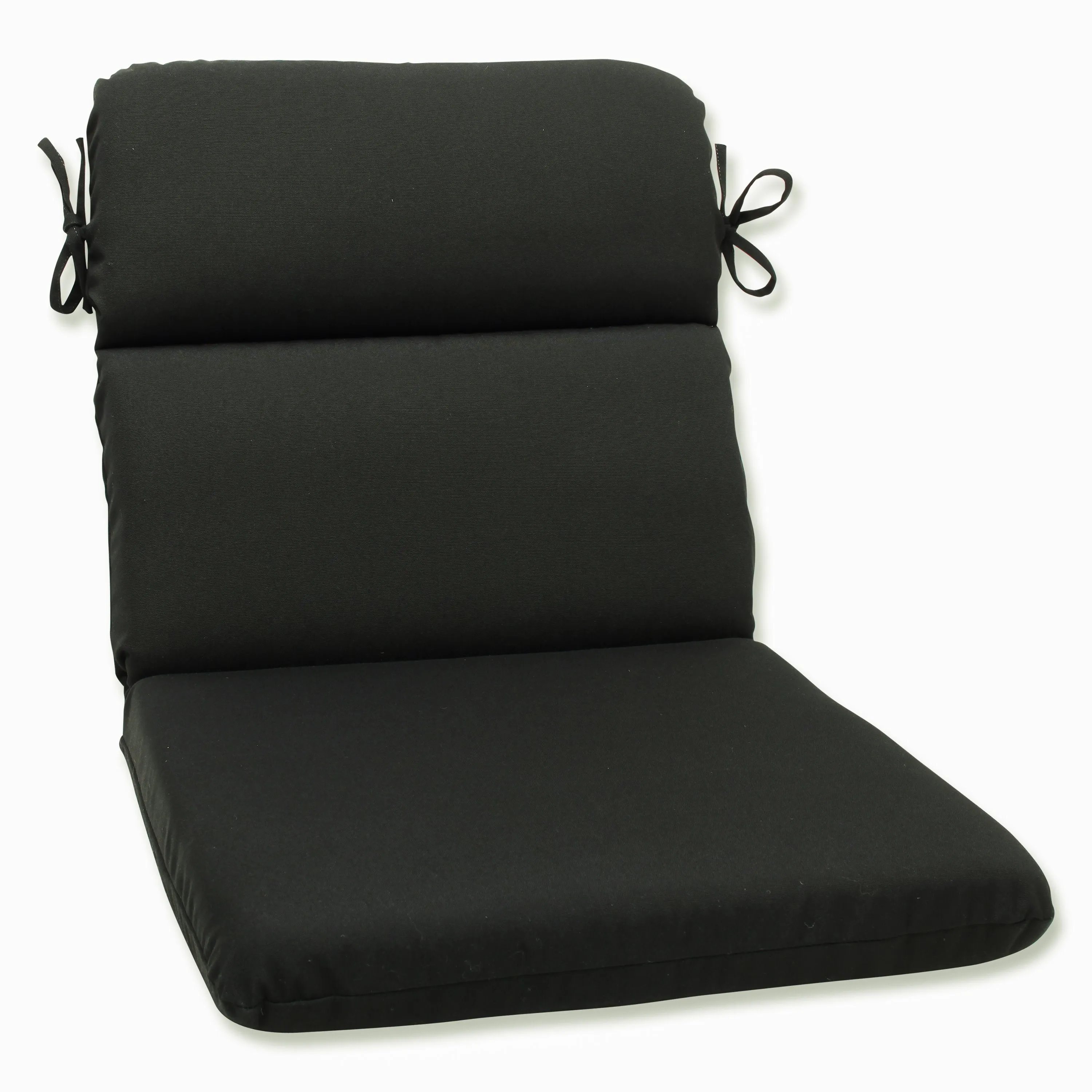 Outdoor/Indoor Fortress Canvas Black Rounded Corners Chair Cushion