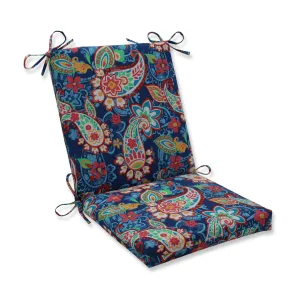 Paisley Party Blue Squared Corners Chair Cushion