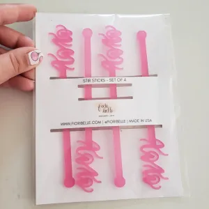 Pink XOXO Stir Stick