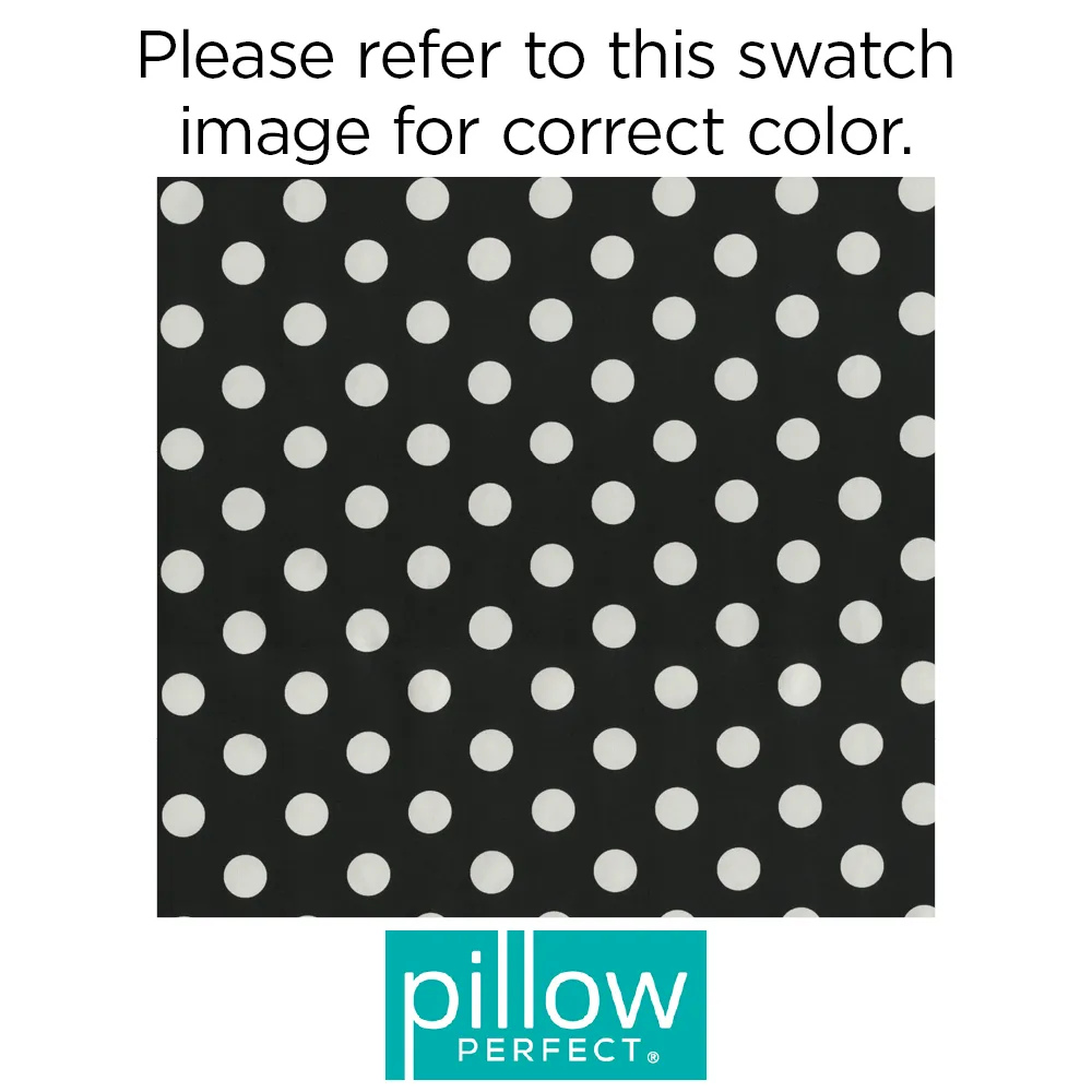 Polka Dot Black Rounded Corners Chair Cushion