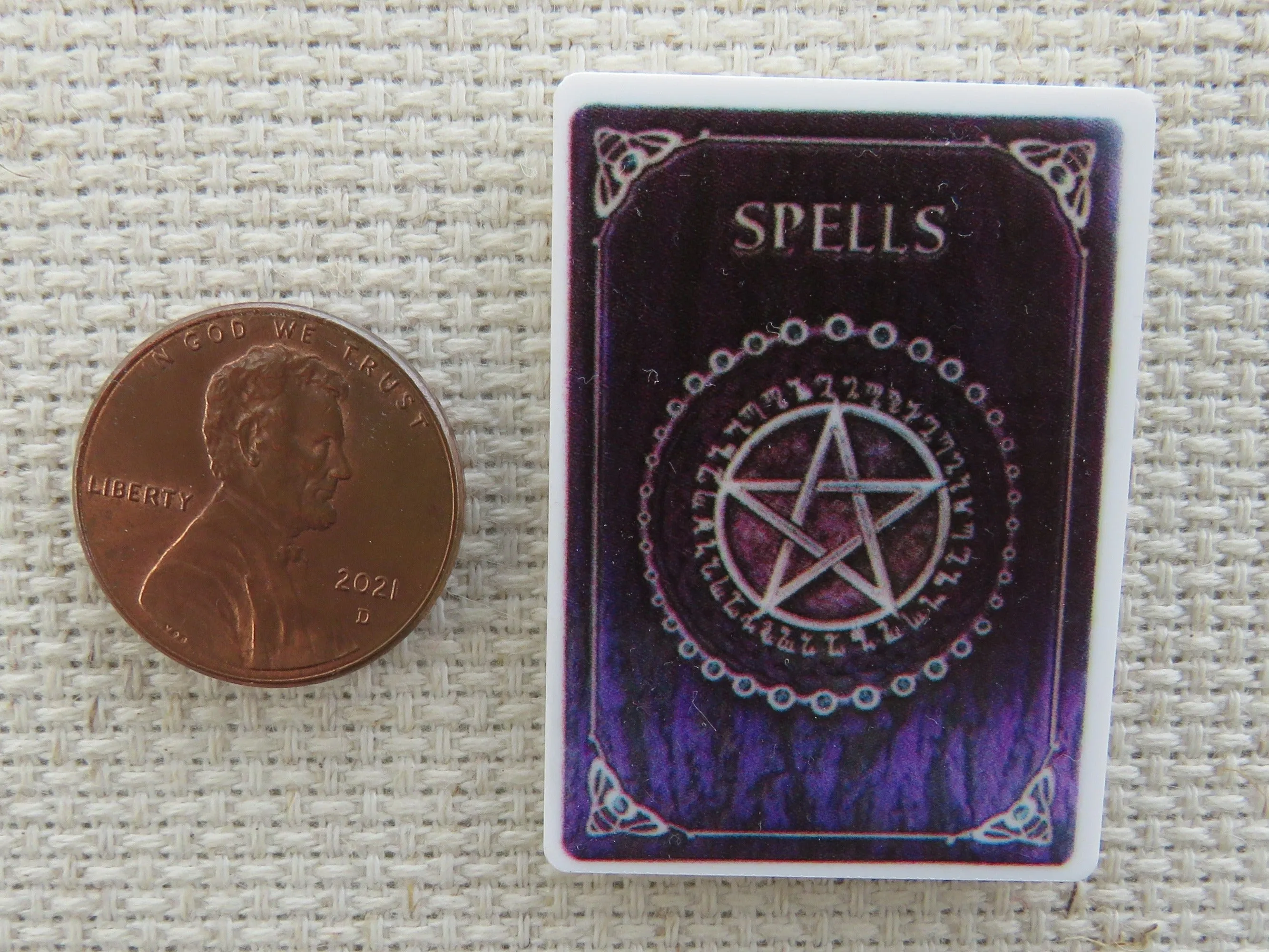 Purple Spell Book Needle Minder, Cover Minder, Magnet