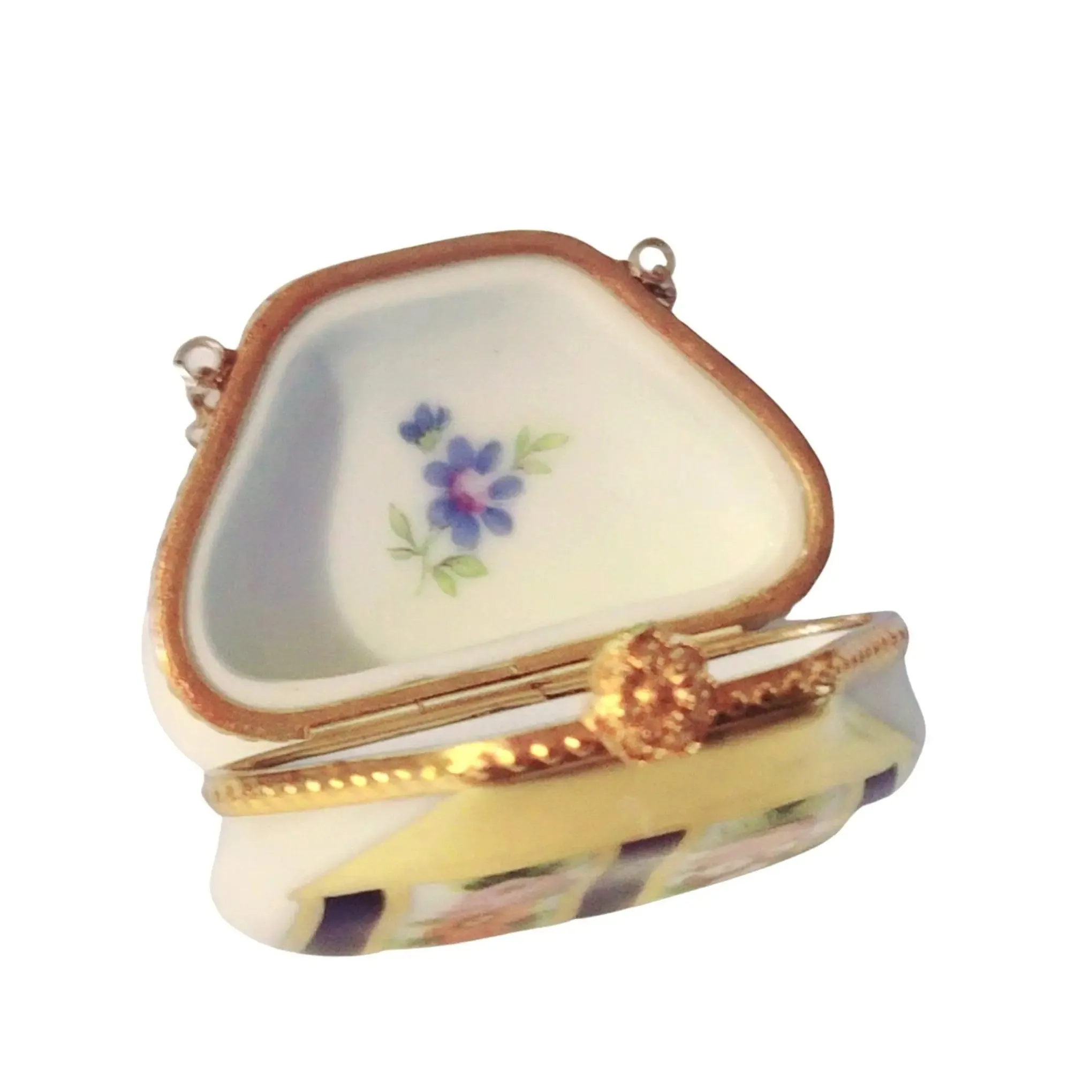 Purse Renhausse Main Blue Antique Flowers - Rehausse Mein