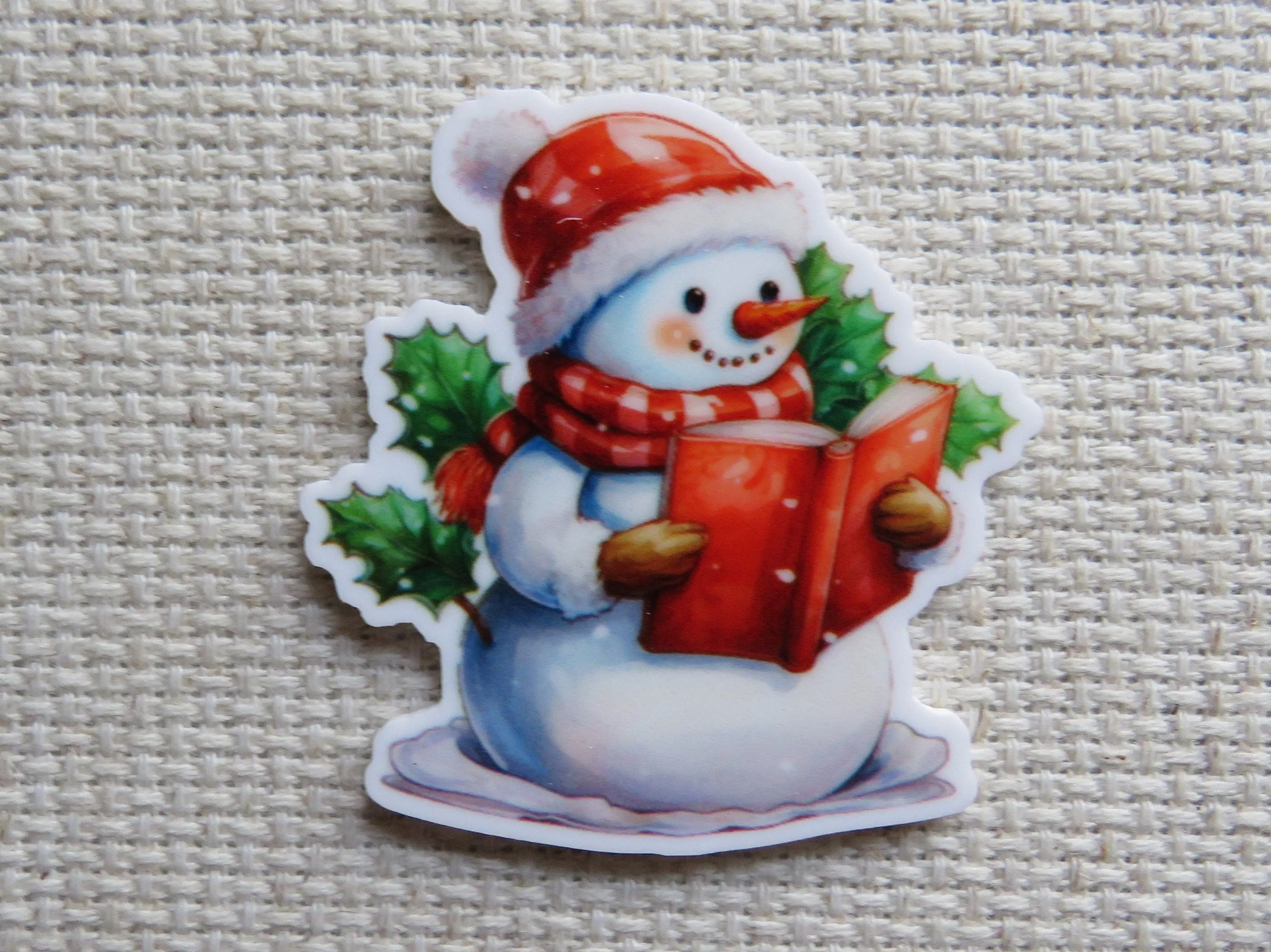 Reading Snowman Needle Minder, Cover Minder, Magnet