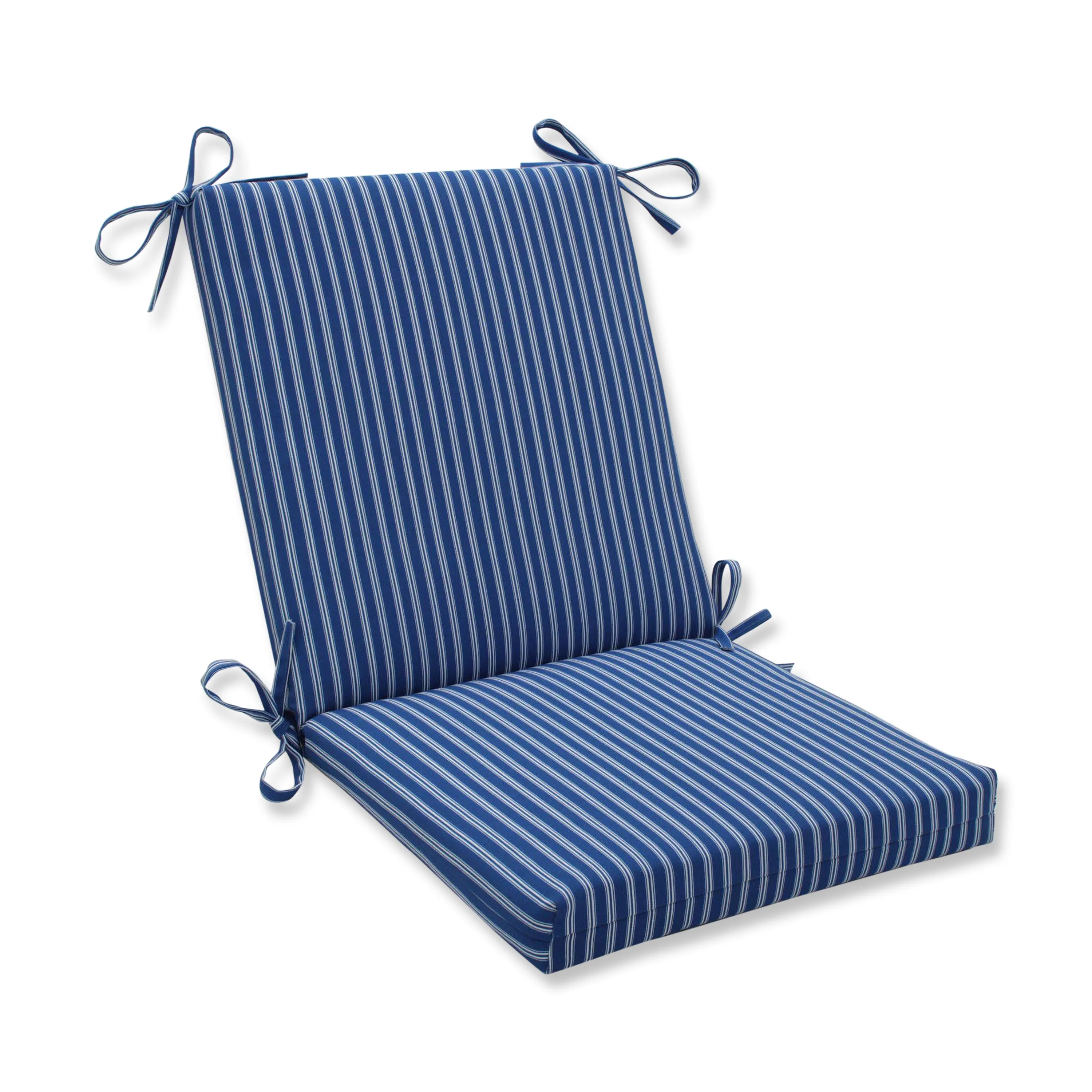 Resort Stripe Blue Squared Corners Chair Cushion