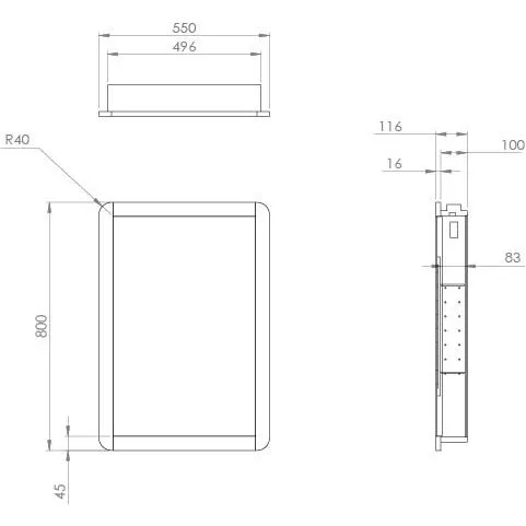 Saneux HYDE Recessed cabinet Matte Sage - Right H Matte Sage