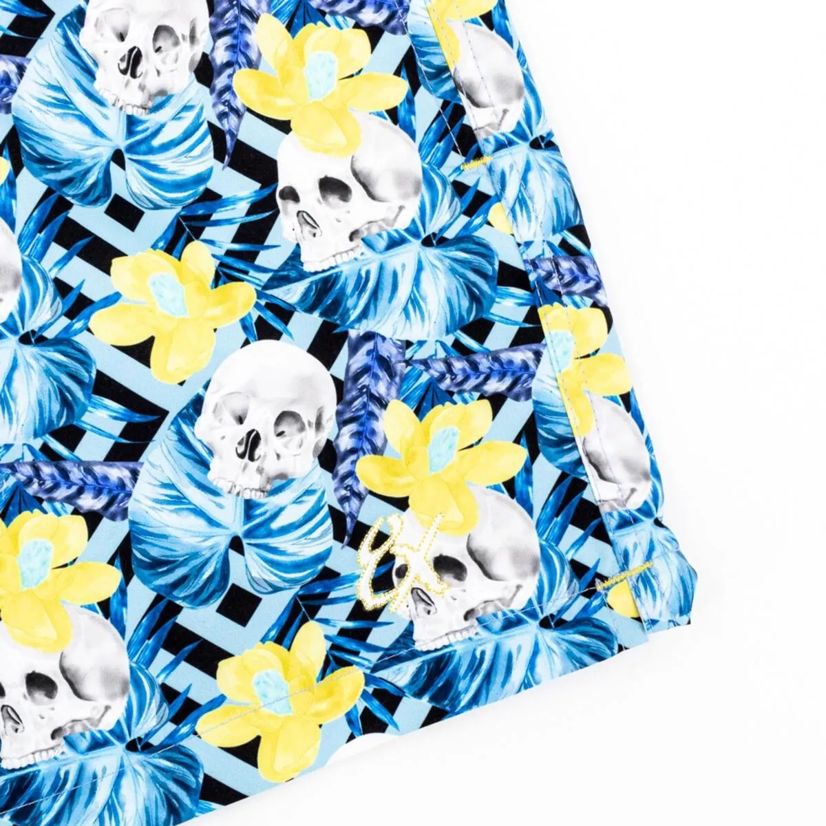 Skulls and Flowers Swim Trunks by EightX