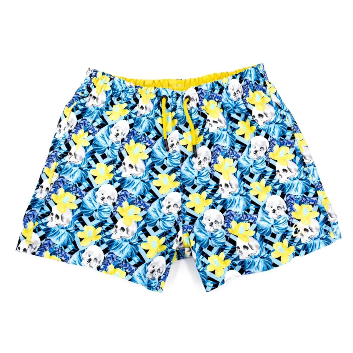 Skulls and Flowers Swim Trunks by EightX