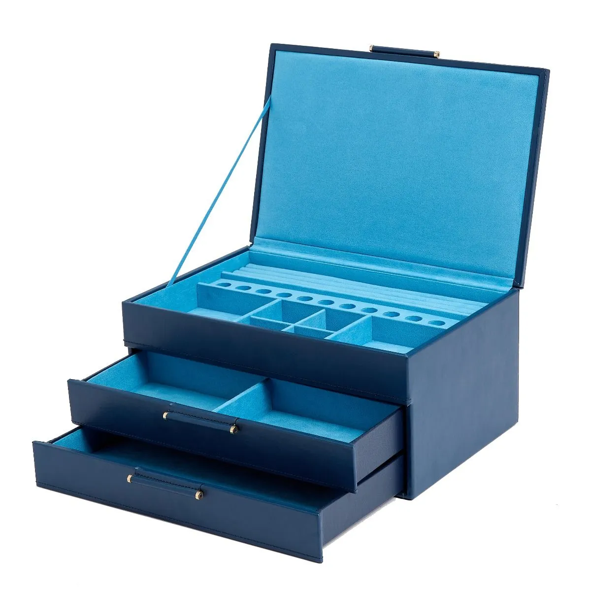 Sophia Jewelry Box With Drawers (Indigo)